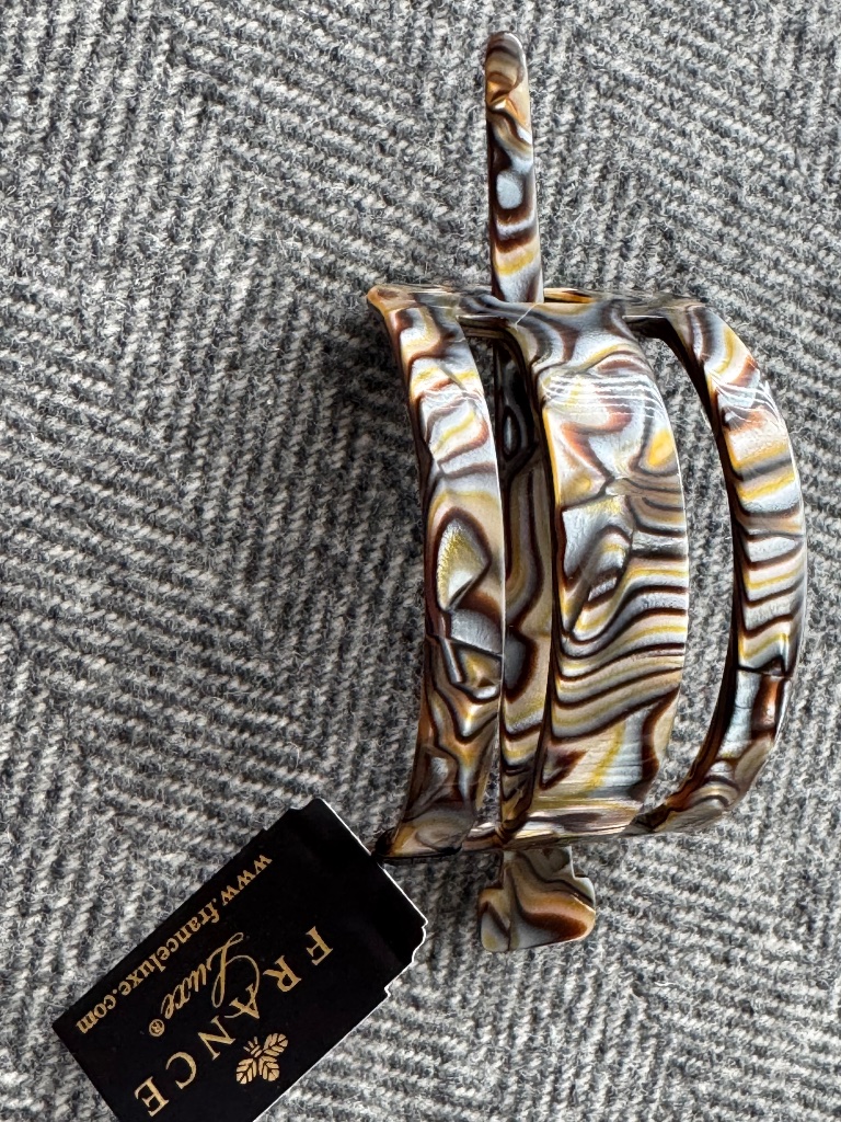 Nwt, France Luxe, Cut Out Slide Hair Accessory In Onyx Pattern — image 2 of 8